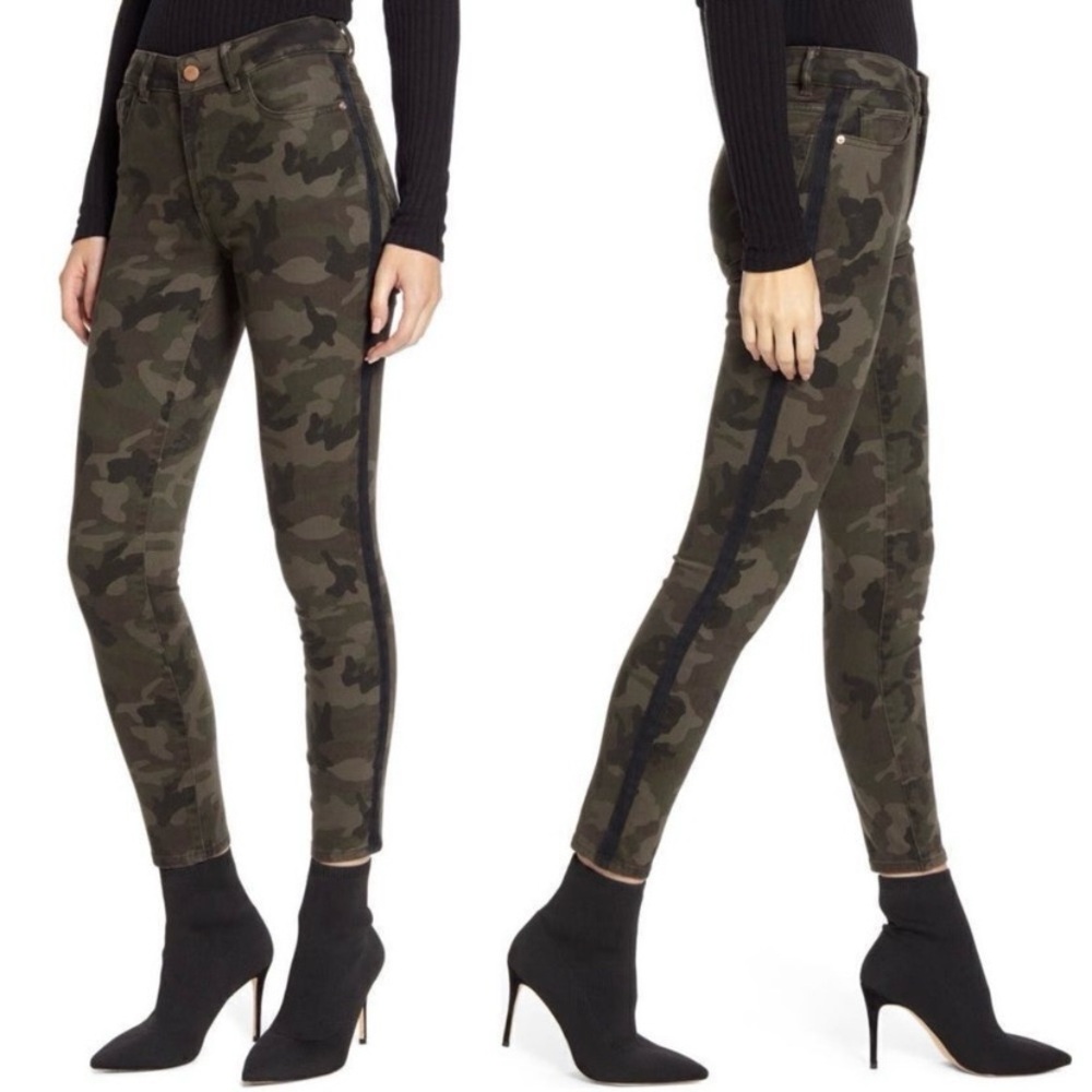 NEW DL1961 Camo Florence Ankle Mid Rise Instasculpt Skinny Jeans, Sz 25